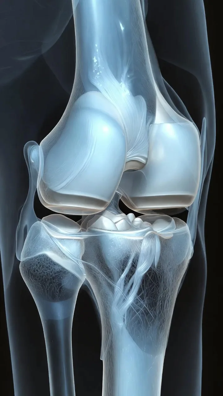Cartílago articular sano: estructura de colágeno tipo II en la rodilla