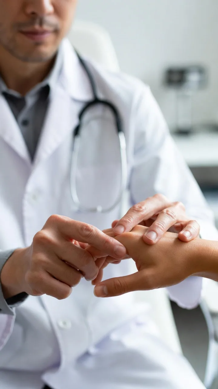 Diagrama de localización del dolor en las articulaciones de las manos para diagnóstico diferencial